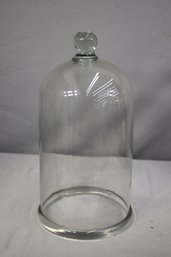 Vintage Large Glass Cloche Bell Jar With Top Knob