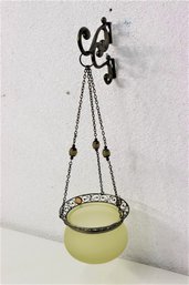 Partylite Hanging Glass Candle Holder Metal Chain Decoration Frosted Beading