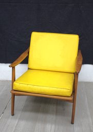 Mid-Century Modern Yugoslavian Sculpted Yellow Lounge Chair