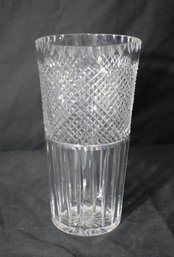 Vintage Diamond Banded Glass Vase
