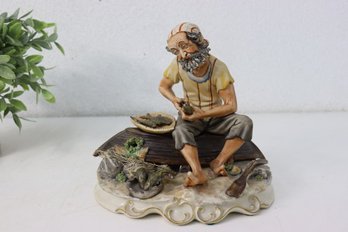Capodimonte Figurine Old Man Fish