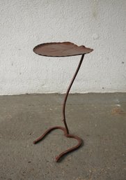 Antique Mid-Century Salterini Lily Pad Garden Table - Wrought Iron Leaf Design-painted