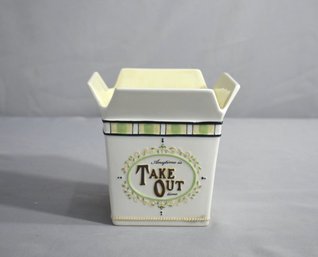 Take Out  Canister Ceramic Art Pottery