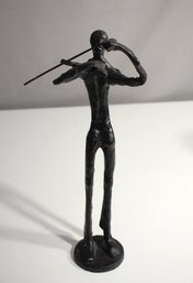 Modernist Iron Sculpture Of A Violinist - Abstract Art