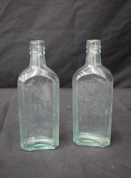 Pair Of Vintage Glass Pharmacy Bottles