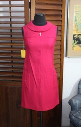 Classic Vintage Magenta Sleeveless Shift Dress - Size Small (6)
