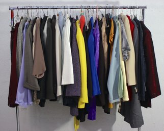 Rack Lot Of Ladies  Two Piece Suits ( Shirts And Pants )