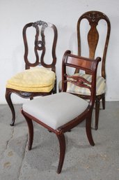 Group Of Three Different Arts & Crafts Style Accent Chairs