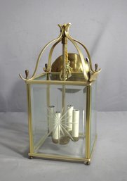 Vintage Brass And Glass 4-Light Candelabra