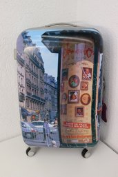 Paris Street Scene Travel Suitcase- 4 Wheels