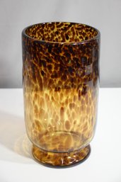 Curated Kravet Faux Tortoise Shell Blown Art Glass Vase (1 Of 2)