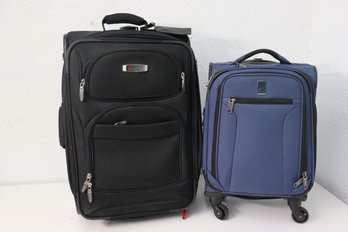 Two Travel Suitcases- Blue  Travelpro  And Delsey