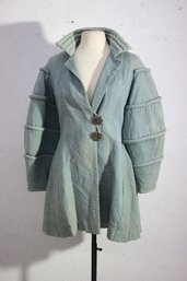 Vintage Light Blue Puffy Sleeve Coat -Used