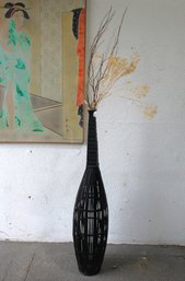 Black Bamboo Floor Vase