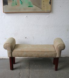 Vintage  Paisley Window Bench With Rolled Arms