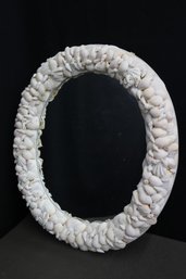 White Sea Shell Assemblage Border Oval Wall Mirror