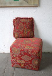 Boho Ottoman And Matching Pillow