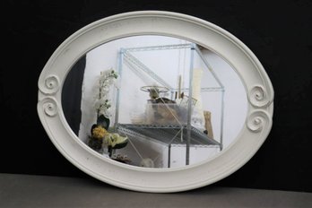 White PLASTIC Oval Wall Mirror