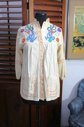 Exquisite Vintage Hand-Embroidered Jacket, Size M
