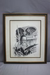 SIGNED EMANUEL SCHARY LITHOGRAPH Numbered And Framed Sukkot The Feast Of Booths 91/180