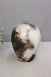 Vintage Signed Studio Art Large Raku Style Ceramic Vase