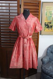 Vintage 1960s Floral Silk Chiffon Wiggle Dress