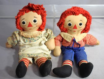 Vintage Knickerbocker Raggedy Ann And Andy Dolls - Collectible Pair