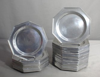 Group Of 29  CO 7' Wilton Columbia PA Pewter 7' Hexagon Shaped Plates