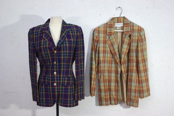 J.mclaughlin For Sanyo Suit Jacket And Adrienne Vittadini Plaid Jacket