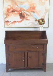 Antique Pine Dry Sink With Drawer And Cupboard Storage