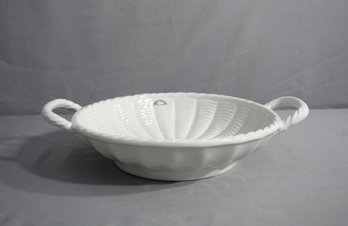OVER AND BACK Large White Bowl Made In Italy Woven Design With Handles