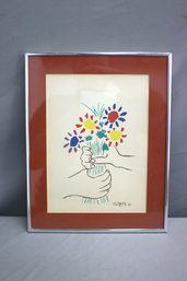 After Pablo Picasso, Color Lithograph, 'Bouquet Of Peace',  Facsimile Signature And Date LR