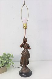 Bronze Figural Lamp After Charles Anfrie Return Of The Cherries