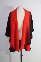 Jackpot Red & Black Two-Tone Versatile Shawl Wrap/ Vest