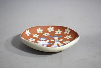 MCM Zeuthen Keramik Ceramic Denmark Redware Pin Dish By Edith Nielsen