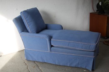 Carolina Blue Skirted Chaise Lounge With Rainbow Piping