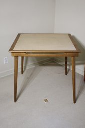 1970s Solid Maple And Leatherette Top Folding Card Table