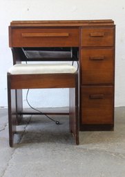 Vintage Singer Sewing Machine #AH532028 With Original Cabinet And Bench