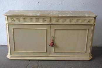 Marble Top Double Door  Sideboard With Shelves Storage