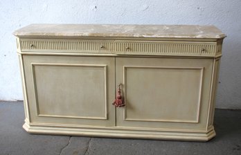 Marble Top Double Door  Sideboard With Shelves Storage