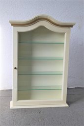 Post-Modern Wood And Glass Shelf/Front Wall Cabinet