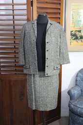 Vintage Butte Knit Wool Skirt Suit With Matching Jacket - Size Medium
