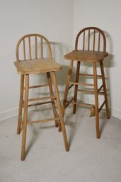 Pair Of Windsor Style  Bar Stools -2