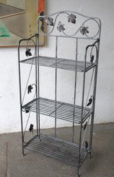 Wrought Iron Folding Bakers Rack Etagere Display Shelf Plant Stand