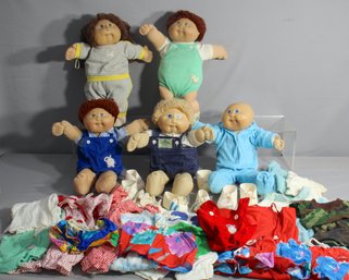 Nostalgic Collection Of Vintage Cabbage Patch Kids With Wardrobe Assortment