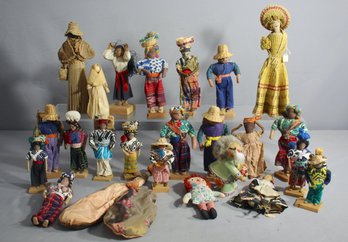 Eclectic Ensemble Of Global Handcrafted Dolls