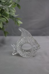 Vintage Clear Lucite Angel Fish Napkin Ring
