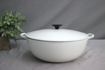 Le Creuset E Dutch Oven White  Enameled Cast Iron  Vintage France