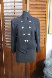 Vintage Military-Inspired Double-Breasted Jacket, Size Small