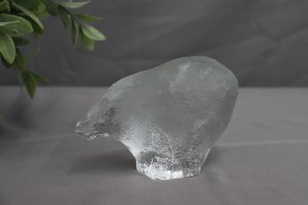 Vintage Pebbled Glass Polar Bear Figurine